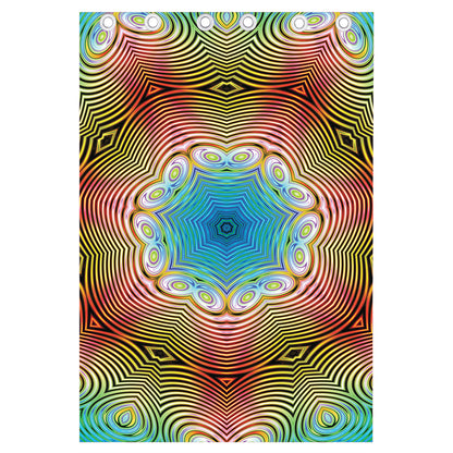 Psychedelic Kaleidoscope Print Curtain