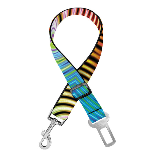 Psychedelic Kaleidoscope Print Dog Seat Belt