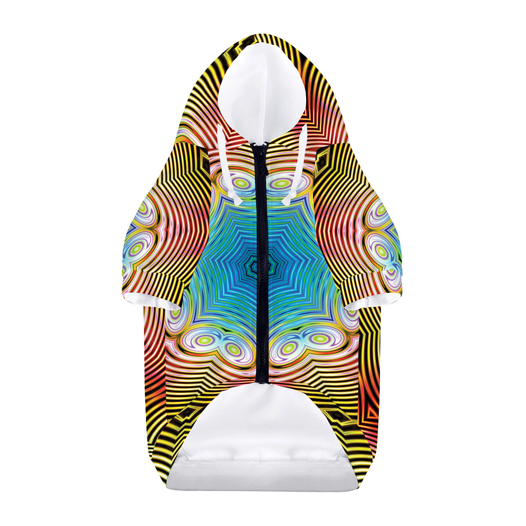 Psychedelic Kaleidoscope Print Dog Zip Up Hoodie