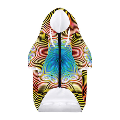 Psychedelic Kaleidoscope Print Dog Zip Up Hoodie