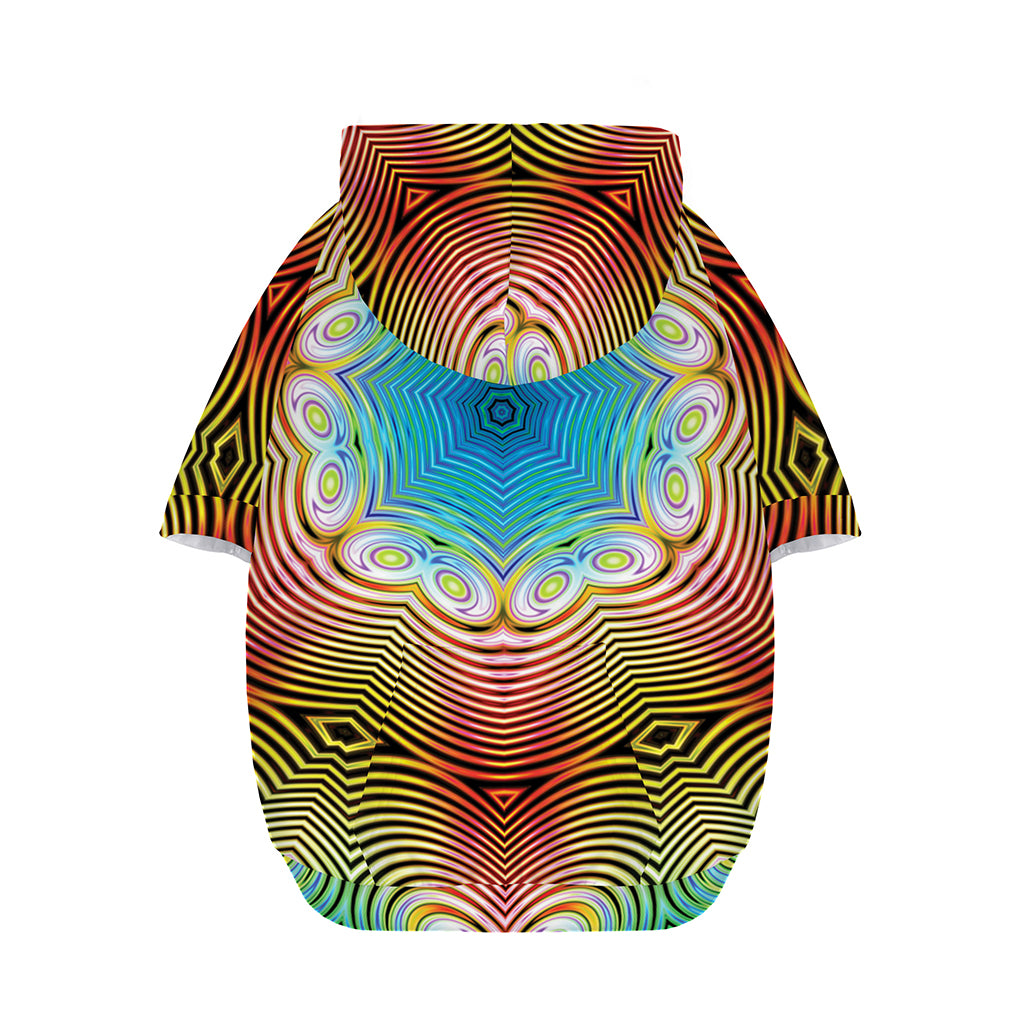Psychedelic Kaleidoscope Print Dog Zip Up Hoodie