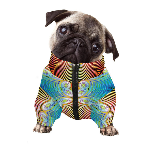 Psychedelic Kaleidoscope Print Dog Zip Up Jacket