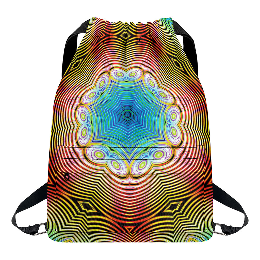 Psychedelic Kaleidoscope Print Drawstring Backpack