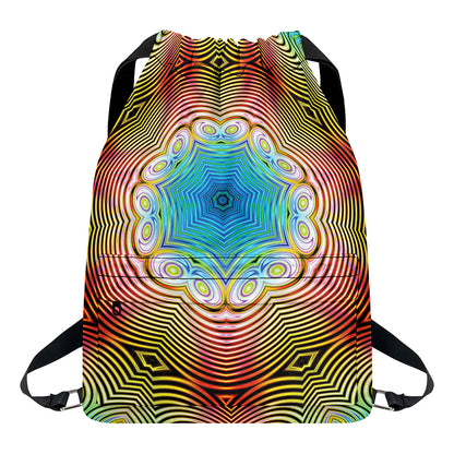 Psychedelic Kaleidoscope Print Drawstring Backpack