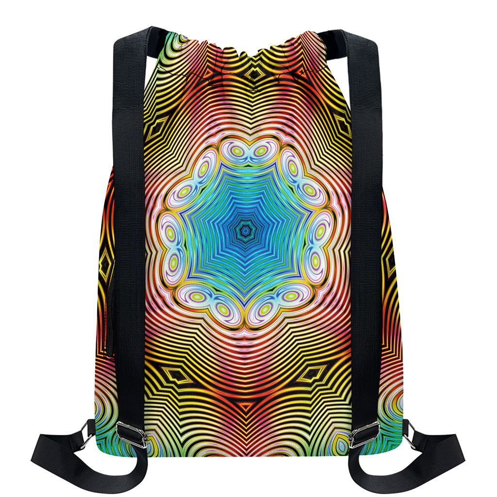 Psychedelic Kaleidoscope Print Drawstring Backpack