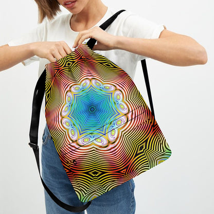 Psychedelic Kaleidoscope Print Drawstring Backpack