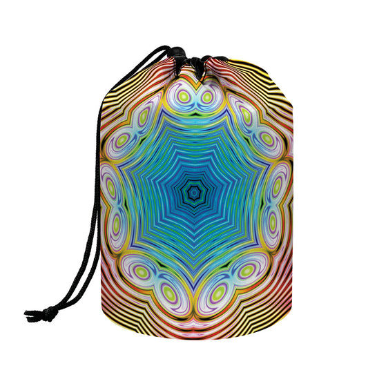 Psychedelic Kaleidoscope Print Drawstring Makeup Bag