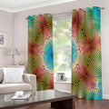 Psychedelic Kaleidoscope Print Extra Wide Grommet Curtains