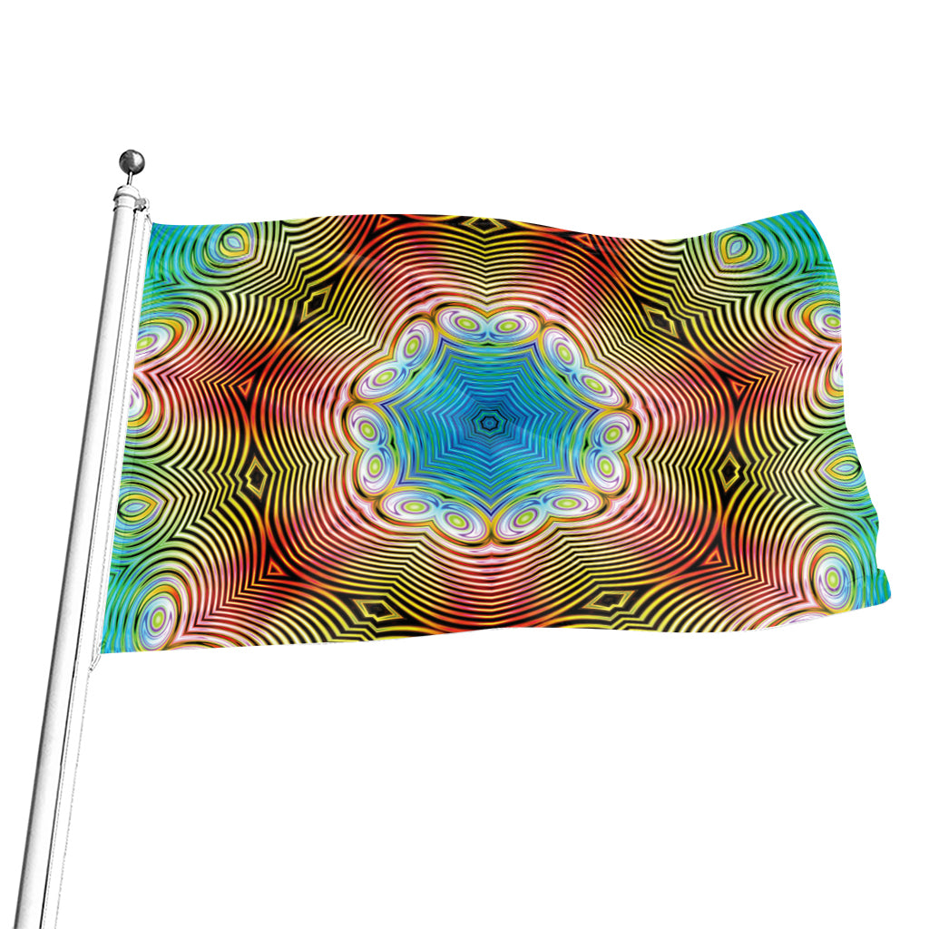 Psychedelic Kaleidoscope Print Flag