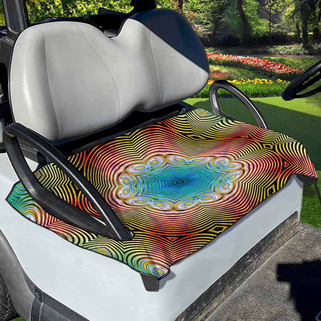 Psychedelic Kaleidoscope Print Golf Cart Seat Cover