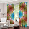 Psychedelic Kaleidoscope Print Grommet Curtains