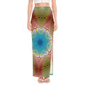 Psychedelic Kaleidoscope Print High Slit Maxi Skirt