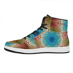 Psychedelic Kaleidoscope Print High Top Leather Sneakers