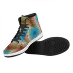 Psychedelic Kaleidoscope Print High Top Leather Sneakers
