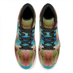 Psychedelic Kaleidoscope Print High Top Leather Sneakers