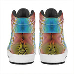Psychedelic Kaleidoscope Print High Top Leather Sneakers