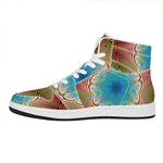 Psychedelic Kaleidoscope Print High Top Leather Sneakers