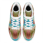 Psychedelic Kaleidoscope Print High Top Leather Sneakers