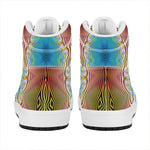 Psychedelic Kaleidoscope Print High Top Leather Sneakers