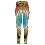 Psychedelic Kaleidoscope Print High-Waisted Pocket Leggings