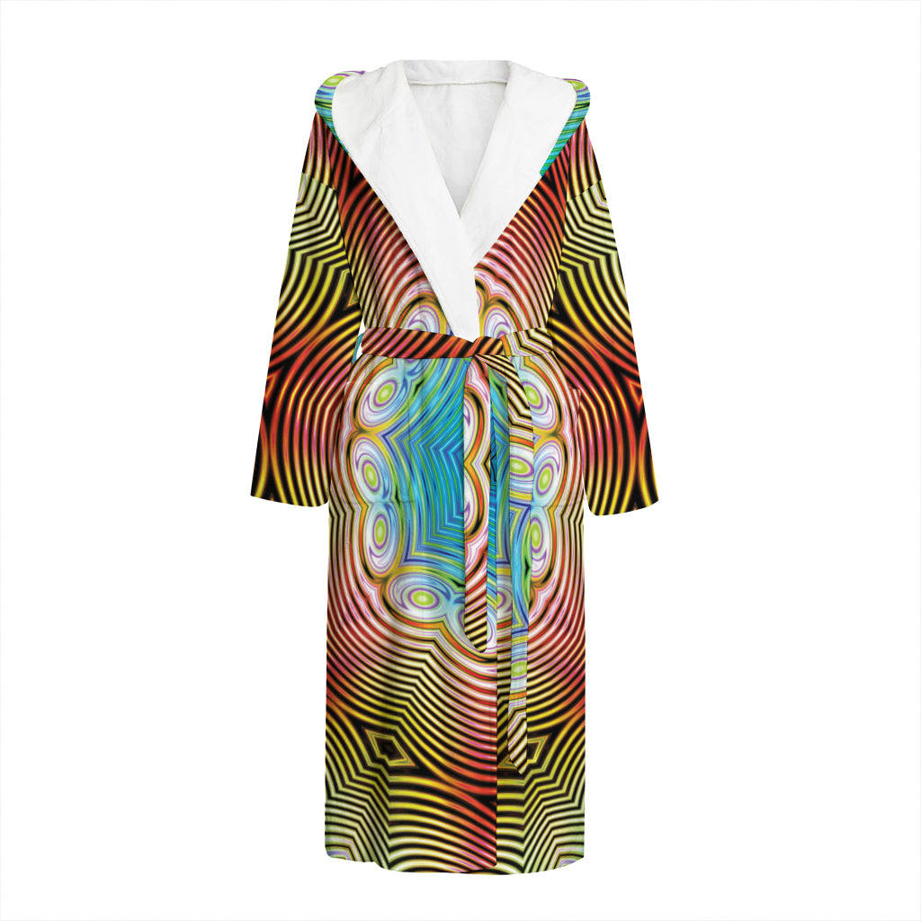 Psychedelic Kaleidoscope Print Hooded Bathrobe