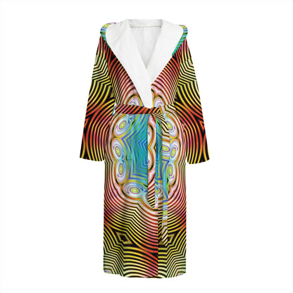 Psychedelic Kaleidoscope Print Hooded Bathrobe