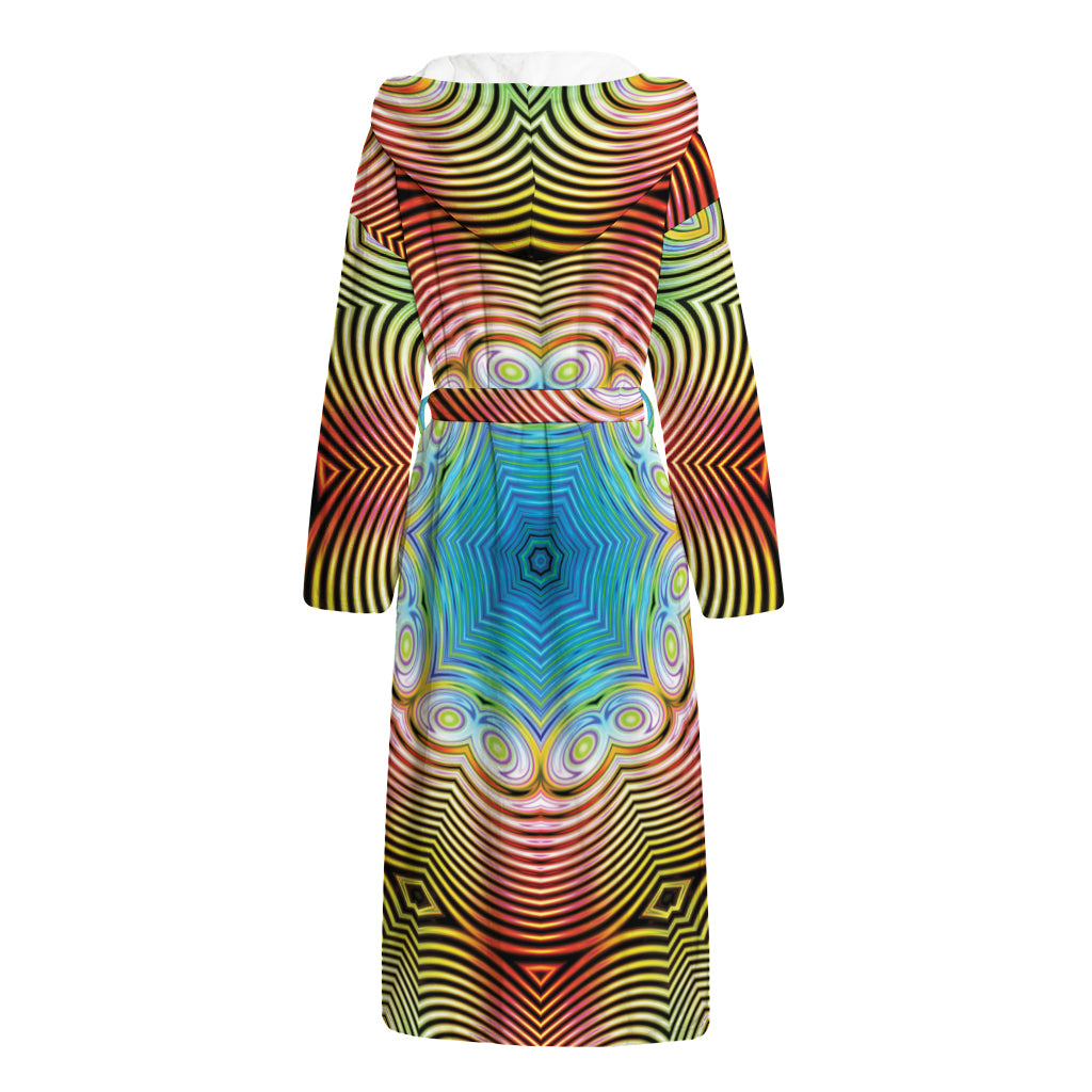 Psychedelic Kaleidoscope Print Hooded Bathrobe