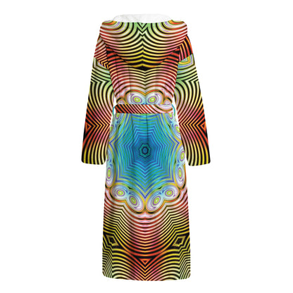 Psychedelic Kaleidoscope Print Hooded Bathrobe