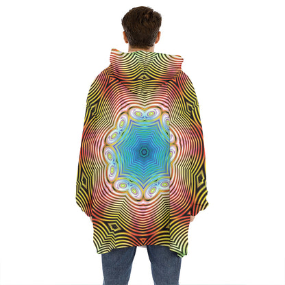 Psychedelic Kaleidoscope Print Hoodie Blanket