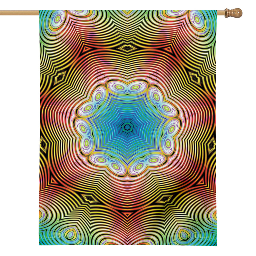 Psychedelic Kaleidoscope Print House Flag