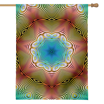 Psychedelic Kaleidoscope Print House Flag