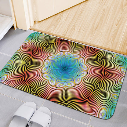 Psychedelic Kaleidoscope Print Indoor Door Mat