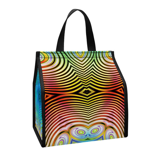 Psychedelic Kaleidoscope Print Insulated Lunch Tote