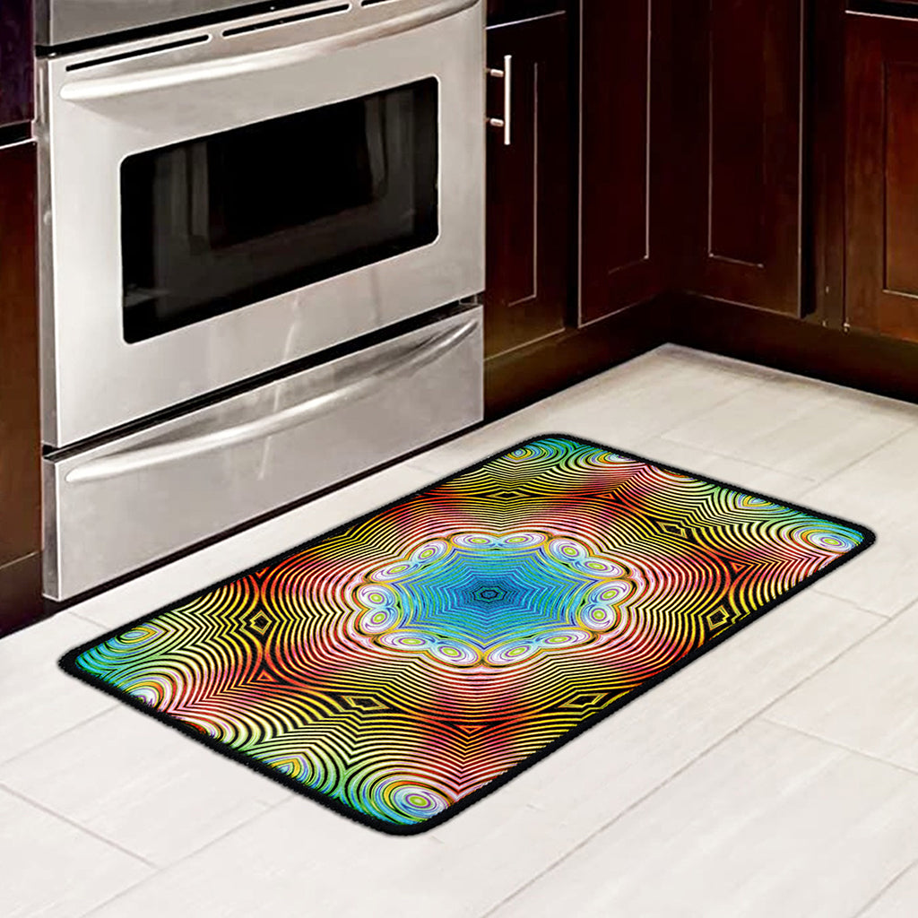 Psychedelic Kaleidoscope Print Kitchen Mat