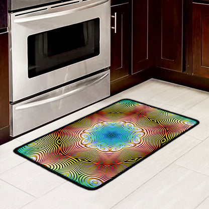 Psychedelic Kaleidoscope Print Kitchen Mat