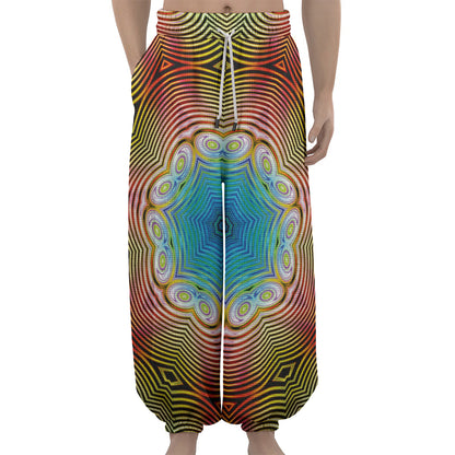 Psychedelic Kaleidoscope Print Lantern Pants
