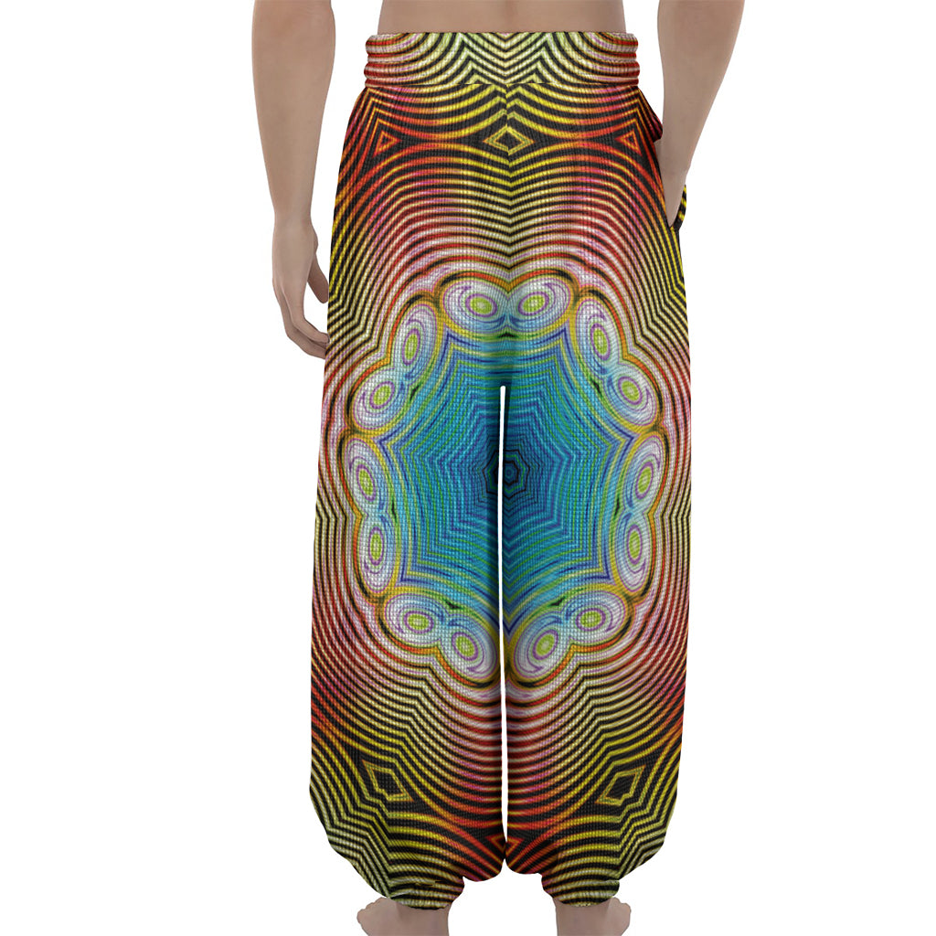 Psychedelic Kaleidoscope Print Lantern Pants