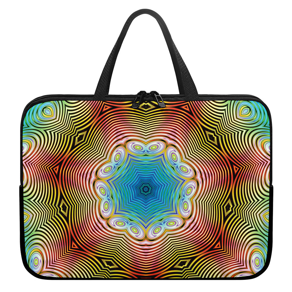 Psychedelic Kaleidoscope Print Laptop Sleeve With Handle