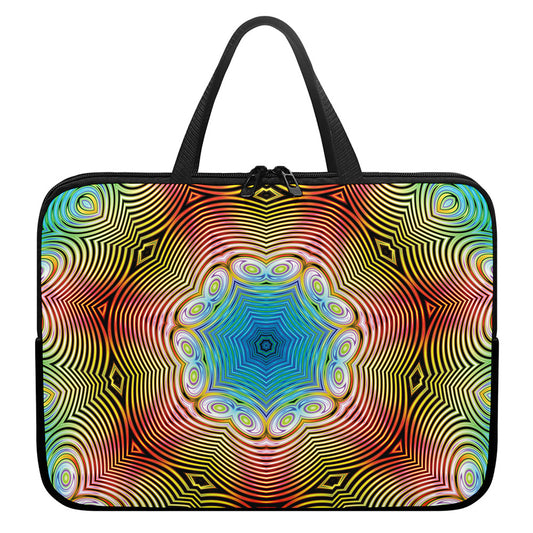 Psychedelic Kaleidoscope Print Laptop Sleeve With Handle