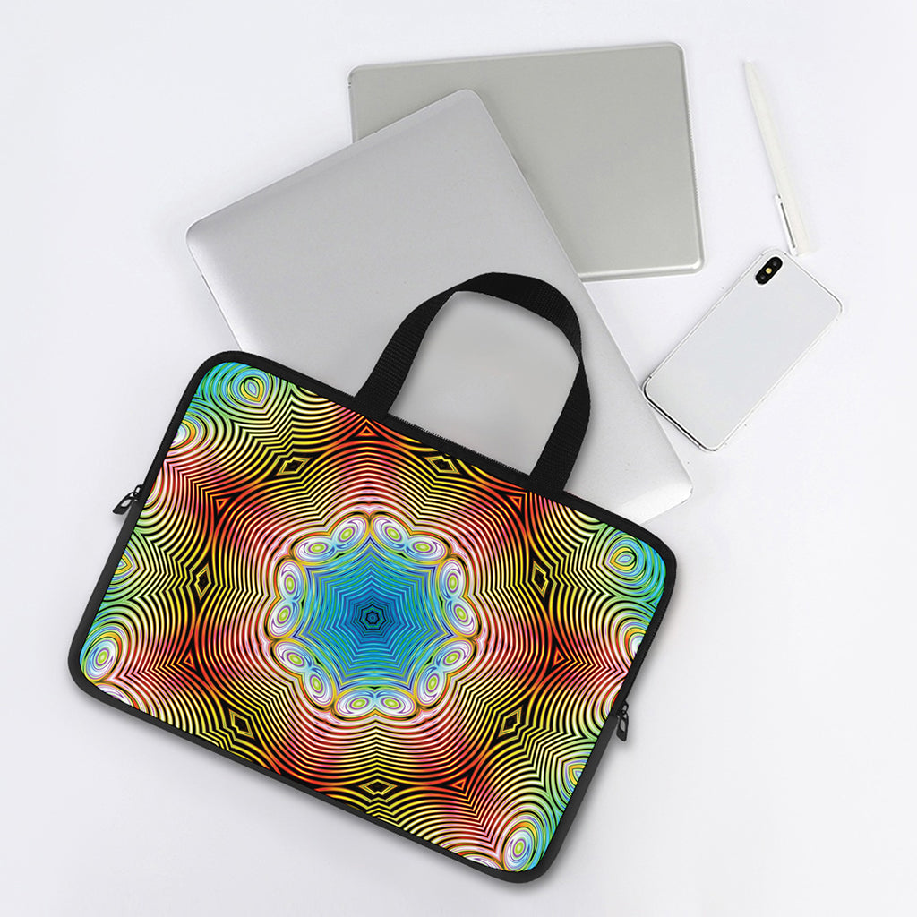 Psychedelic Kaleidoscope Print Laptop Sleeve With Handle