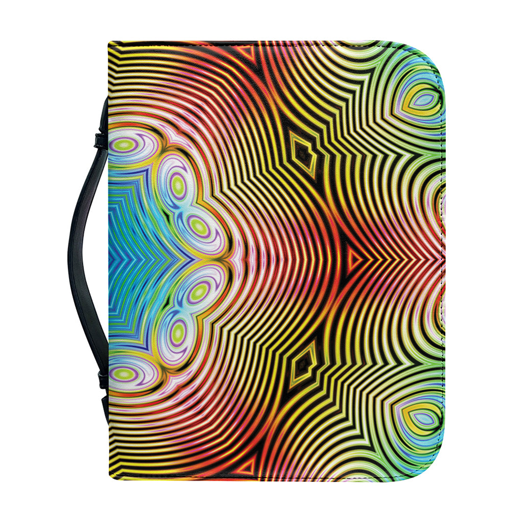 Psychedelic Kaleidoscope Print Leather Bible Cover