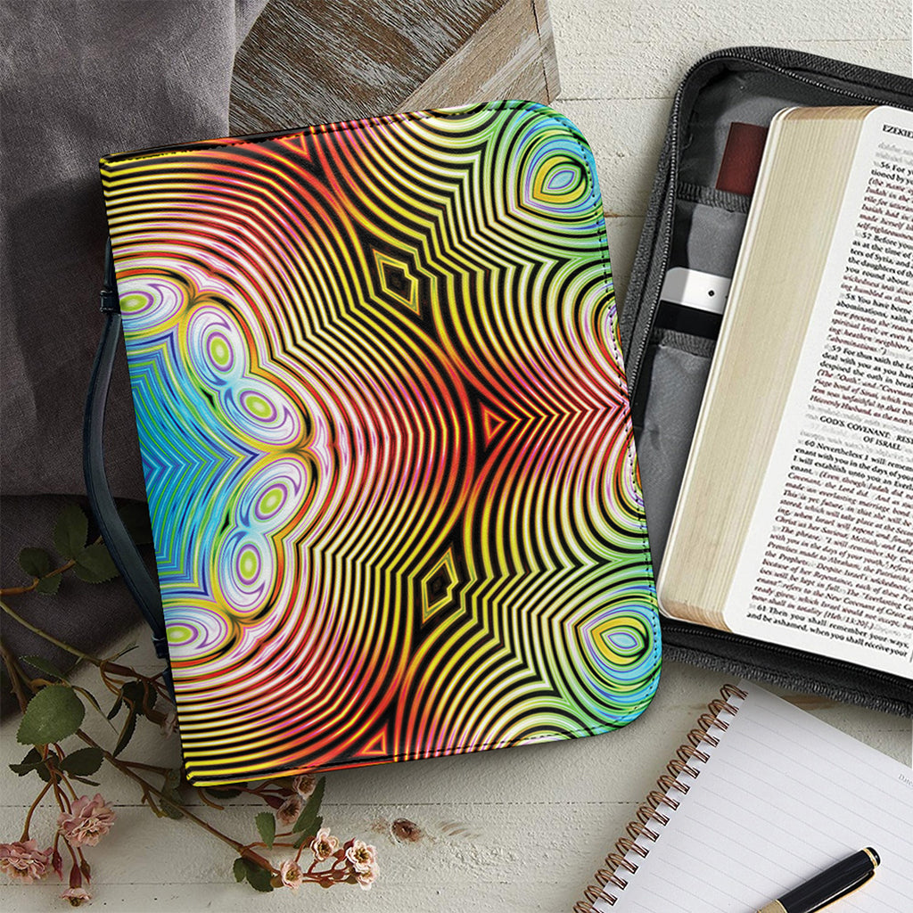 Psychedelic Kaleidoscope Print Leather Bible Cover