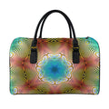 Psychedelic Kaleidoscope Print Leather Duffel Bag