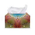 Psychedelic Kaleidoscope Print Leather Tissue Box Cover