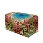 Psychedelic Kaleidoscope Print Leather Tissue Box Cover