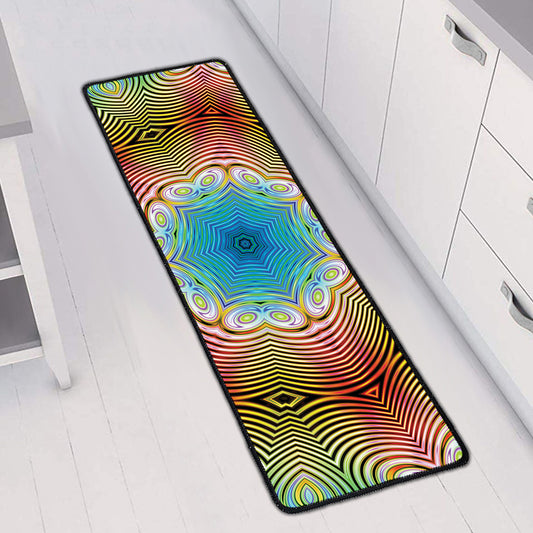 Psychedelic Kaleidoscope Print Long Kitchen Mat