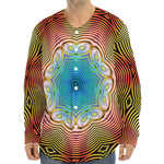 Psychedelic Kaleidoscope Print Long Sleeve Baseball Jersey