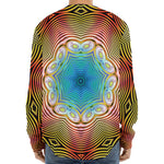 Psychedelic Kaleidoscope Print Long Sleeve Baseball Jersey
