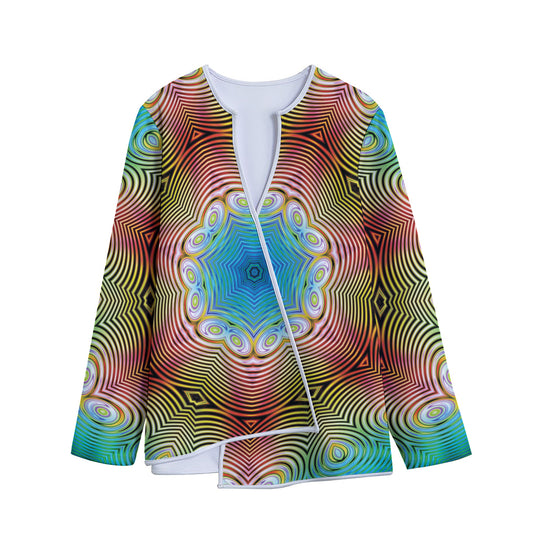 Psychedelic Kaleidoscope Print Long Sleeve Short Coat