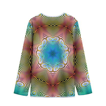Psychedelic Kaleidoscope Print Long Sleeve Short Coat